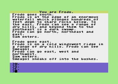 Shadows of Mordor screenshot 2 for Commodore 64